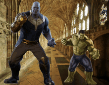 thanos and hulk are standing next to each other