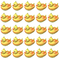 a seamless pattern of yellow and red rubber ducks