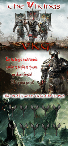 a poster for the vikings vkg shows a group of warriors