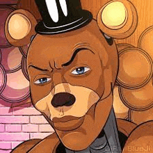 a cartoon of freddy fazbear from five nights at freddy 's wearing a top hat .