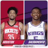 two basketball players from the houston rockets and the sacramento kings