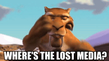 a picture of a cartoon character with the words " where 's the lost media " on the bottom