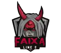 a logo for faixa line 2 shows a demon with red horns