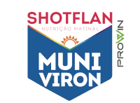 a shot flan muni viron logo with a sun in the background