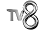 the tv8 logo is a silver infinity symbol with a circle around it .