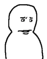 a black and white drawing of a person with a silly face .