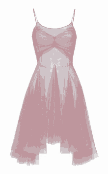 a pink dress with spaghetti straps and a sheer skirt