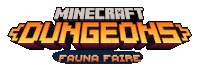 a logo for minecraft dungeons fauna faire on a white background