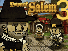 a game called town of salem 3 has cartoon characters on it