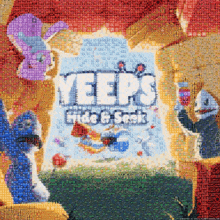 a poster for yeeps hide & seek with a bunch of characters