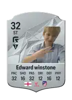 a card that says edward winstone on the top