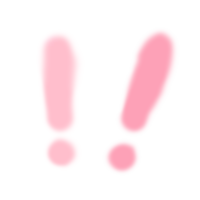 a pink exclamation point on a white background