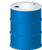 a blue barrel with a white lid and a black hole in the top