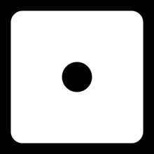 a white square with a black circle in the center .