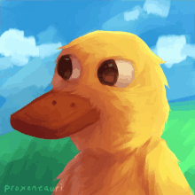 a drawing of a duck with the name proxentauri on the bottom right