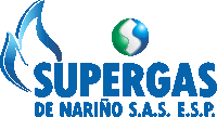 a blue and green logo for supergas de narino s.a.s. e.s.p