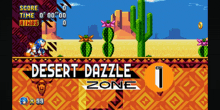 sonic the hedgehog is playing a video game called desert dazzle zone