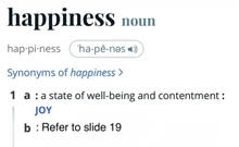 a definition of the word happiness with synonyms of happiness