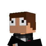 a minecraft character wearing a black scarf and a black jacket