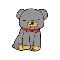 a drawing of a teddy bear with a red bow tie
