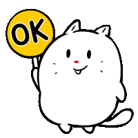 a cartoon cat is holding an ok sign in its paws .