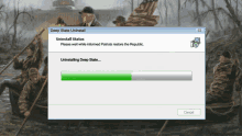 a screenshot of a deep state uninstall process