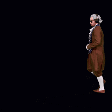 a man in a wig and sunglasses is dancing with a cane