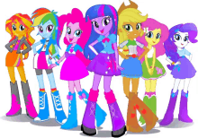 rainbow dash pinkie pie twilight sparkle sunset shimmer applejack and rarity from my little pony