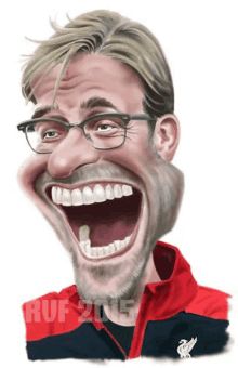 a caricature of a man wearing glasses and a red jacket with the year 2015 on it