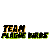 a logo for the team plague birds is shown on a white background