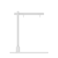 a white pole with two hooks attached to it on a white background