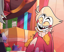 a cartoon character with a sign that says this is a duet come back