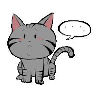 a cartoon drawing of a cat with a speech bubble .