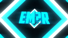 a blue and white logo that says empr