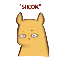 a cartoon drawing of a cat with the words shook below it