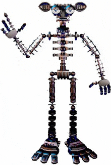 ennard from five nights at freddy 's is a robot with a skeleton body and arms .