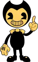 a black and yellow cartoon character is giving a thumbs up sign