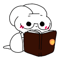 a cartoon of a person reading a book with glasses on