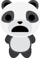 a cartoon panda bear with a surprised look on his face