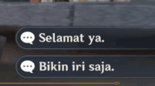 a screenshot of a video game says selamat ya