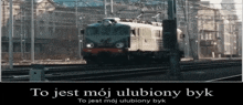 a picture of a train with the words to jest moj ulubiony byk on it