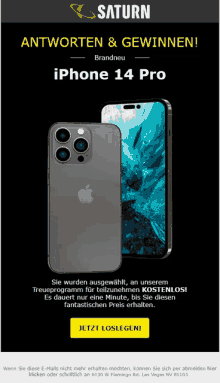 an advertisement for an iphone 14 pro shows the back of the phone