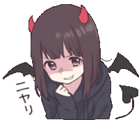 a girl with devil horns and wings is making a funny face .