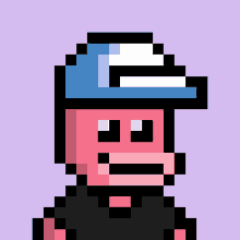 a pixel art drawing of a monkey wearing a blue hat