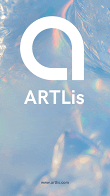 a blue background with a white letter a and the words artlis