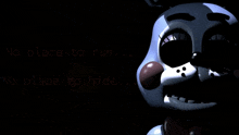 bonnie from five nights at freddy 's is shown with the words no place to run and no place to hide