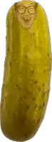 a pickle that has a man 's face on it