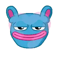 a cartoon illustration of a pink apple with a mouth open .