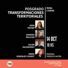 a poster for a conference called posgrado transformaciones territoriales on october 14th