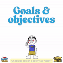 a poster for goals and objectives with a picture of a hair dryer